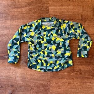 L.L. Bean Kids' Geometric Pattern Green and Yellow, Base layer top